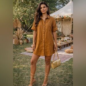 Brown Button-Up Shirt Dress SOLD LOCALLY